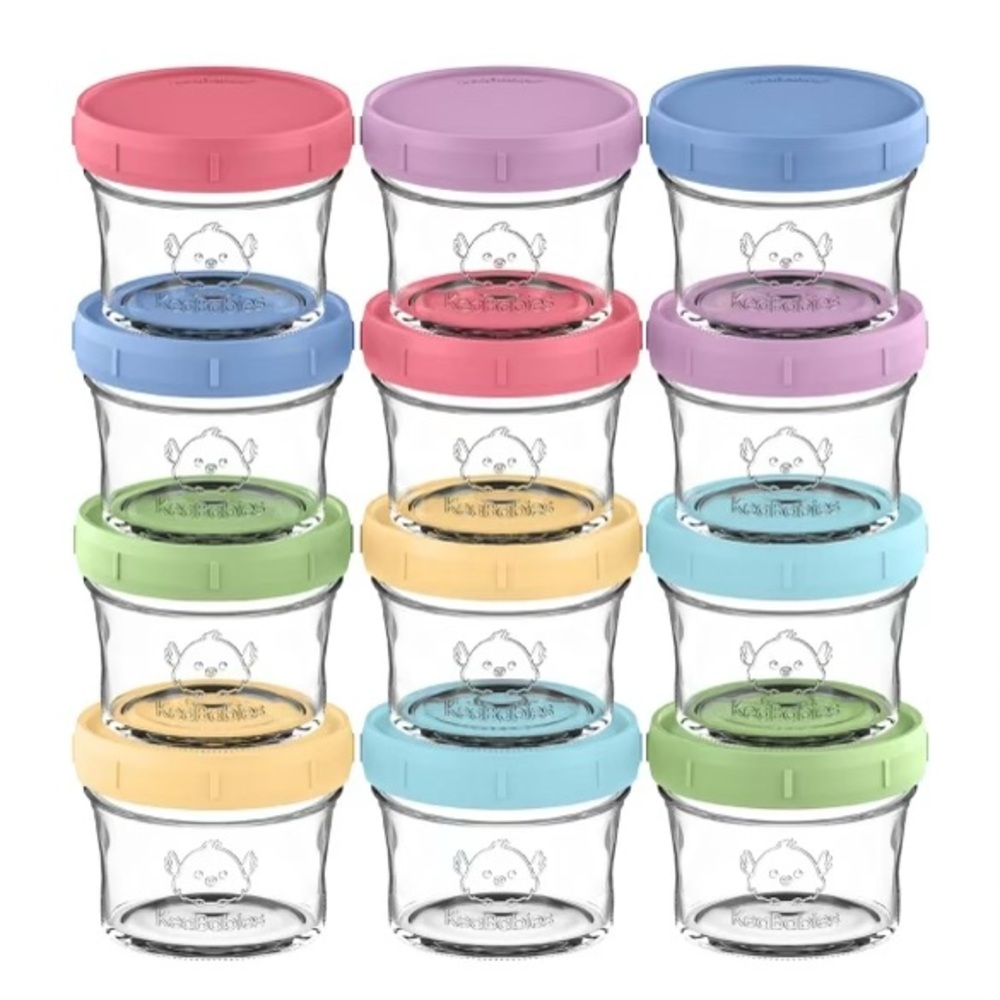 KeaBabies prep jars baby food storage glass containers- NEW